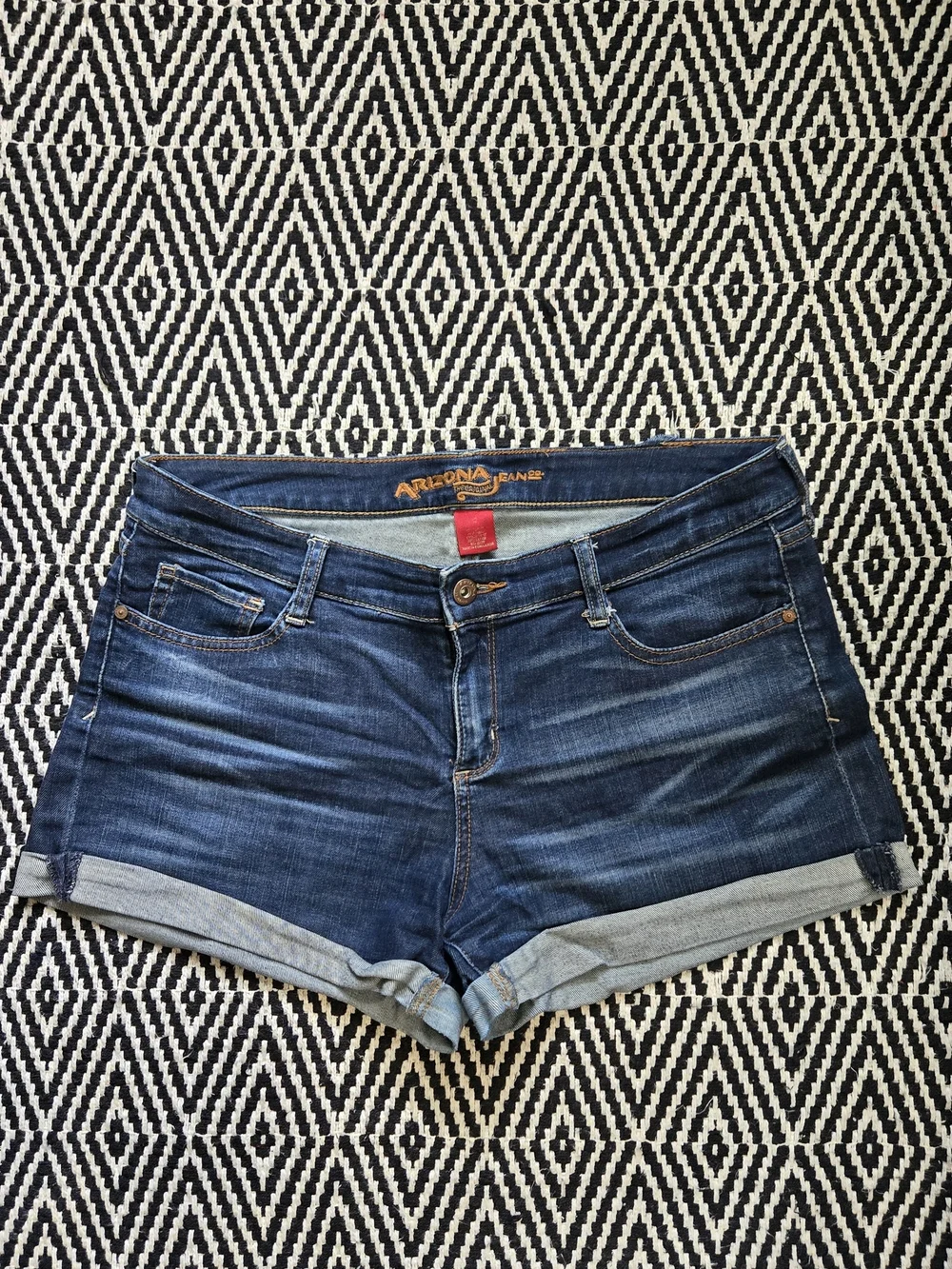 Arizona Jean Company Dark Blue Rolled Hem Denim Shorts